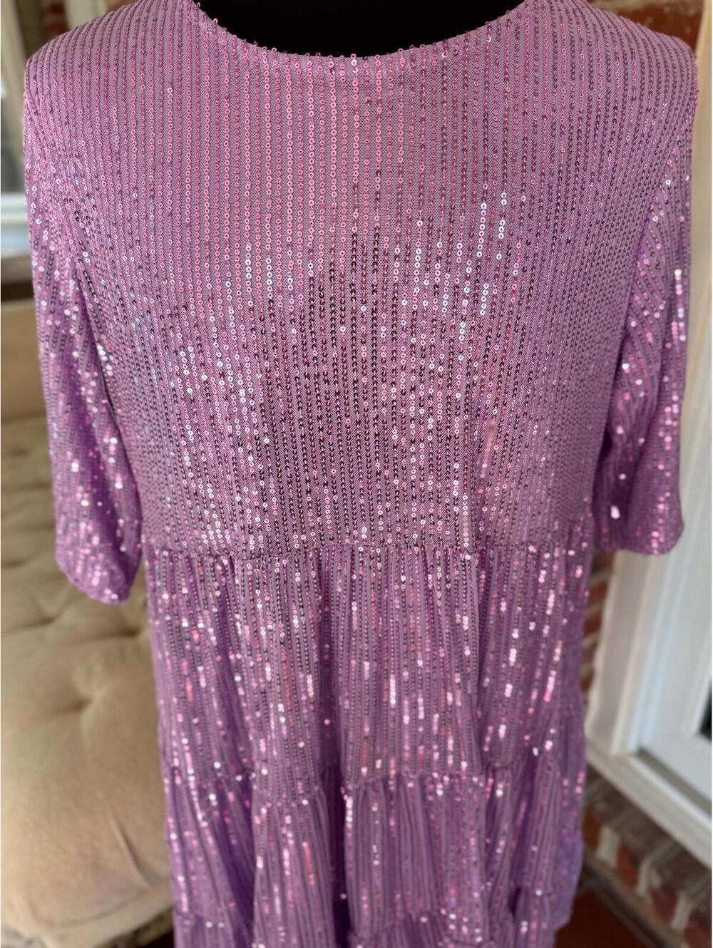 Purple Power Sequin Dress - XL